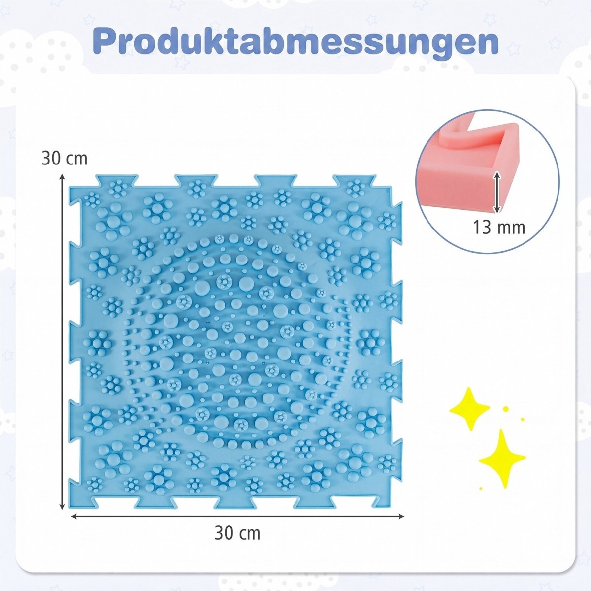 6 omavahel ühendatavat sensoormatti rikkalike värvidega bērn