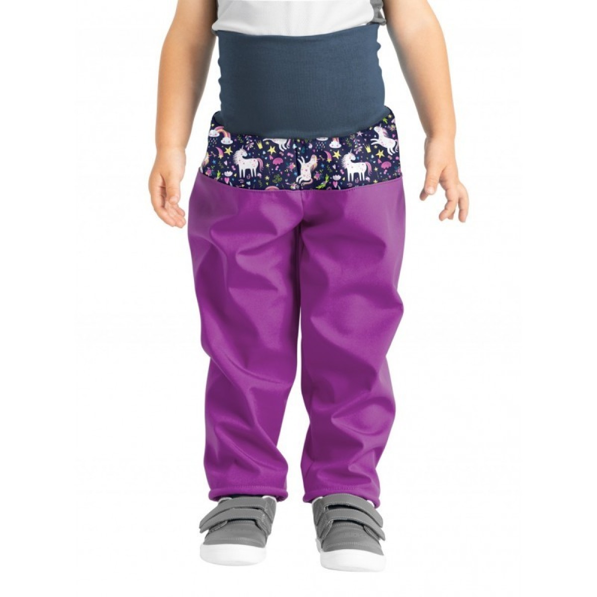 Ar flīsu oderētas softshell bikses Basic, mazas, bērniem, violetas