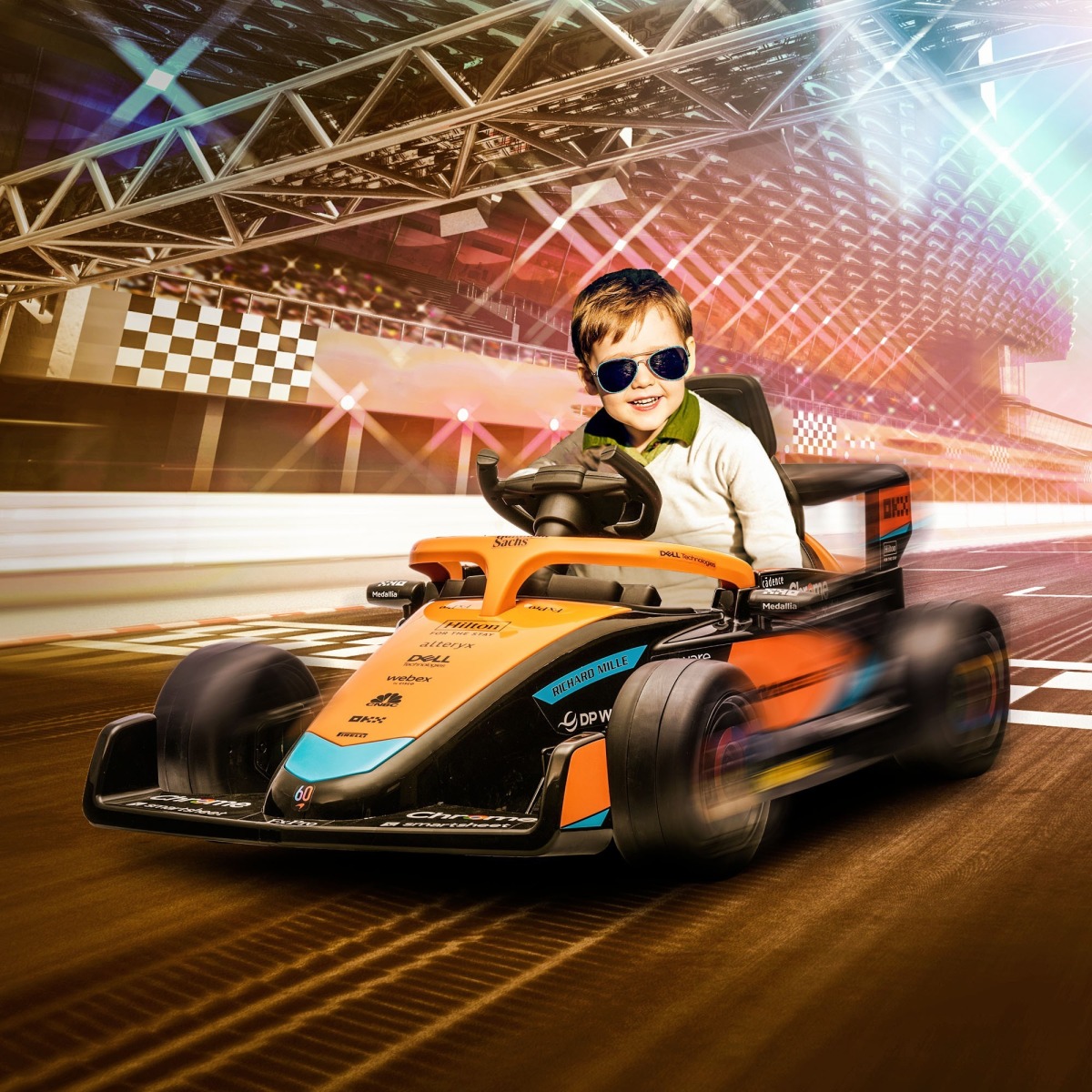 McLaren Formula 1 bērnu elektriskais auto ar tālvadības pulti, oranžs