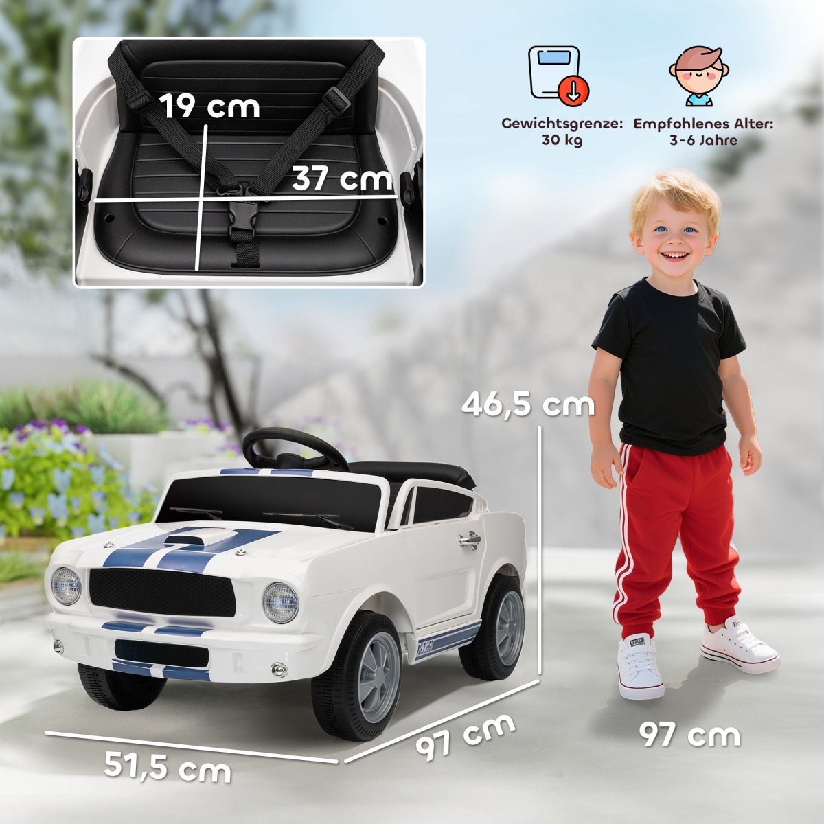 Bērnu elektriauto 12 V, 2,4 GHz puldi, 2 mootori, LED-valgus