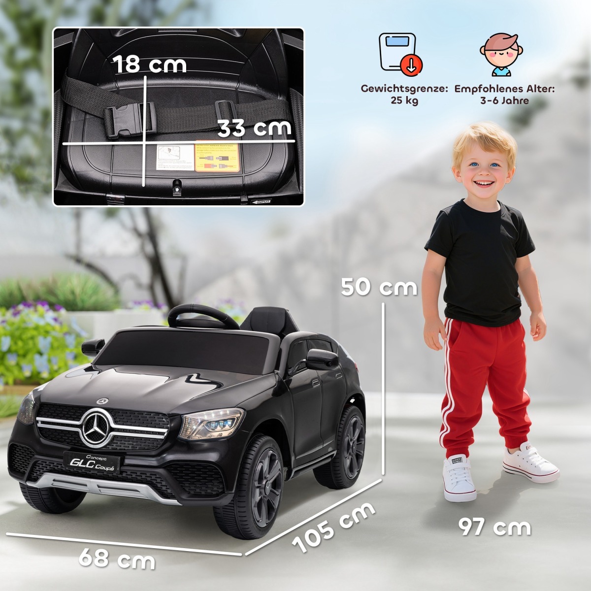 Bērnu elektriauto 12 V, pult, LED-tuled, muusika, 3 kiirust,