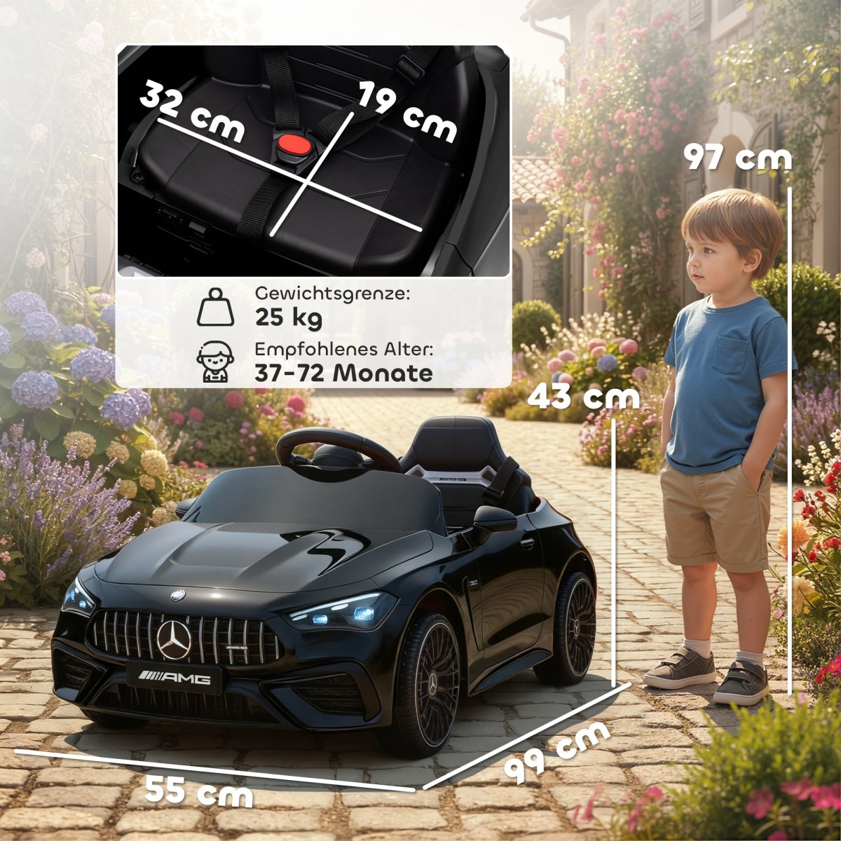 Mercedes-Benz disainiga laste elektriauto, 12 V, puldiga, mu