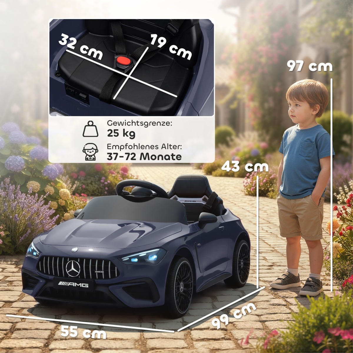 Hall Mercedesi disainiga laste elektriauto 12 V mootori ja p