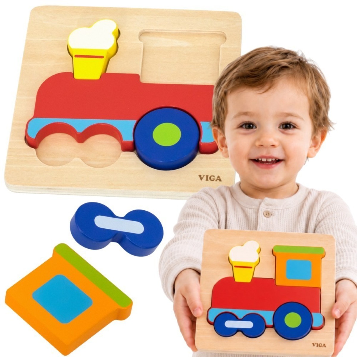 Koka Montessori õpetlik pusle rong
