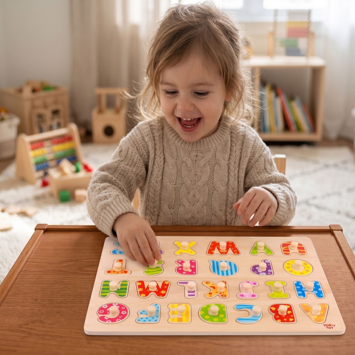 Pusle Montessori tähestikuline nuppudega pusle