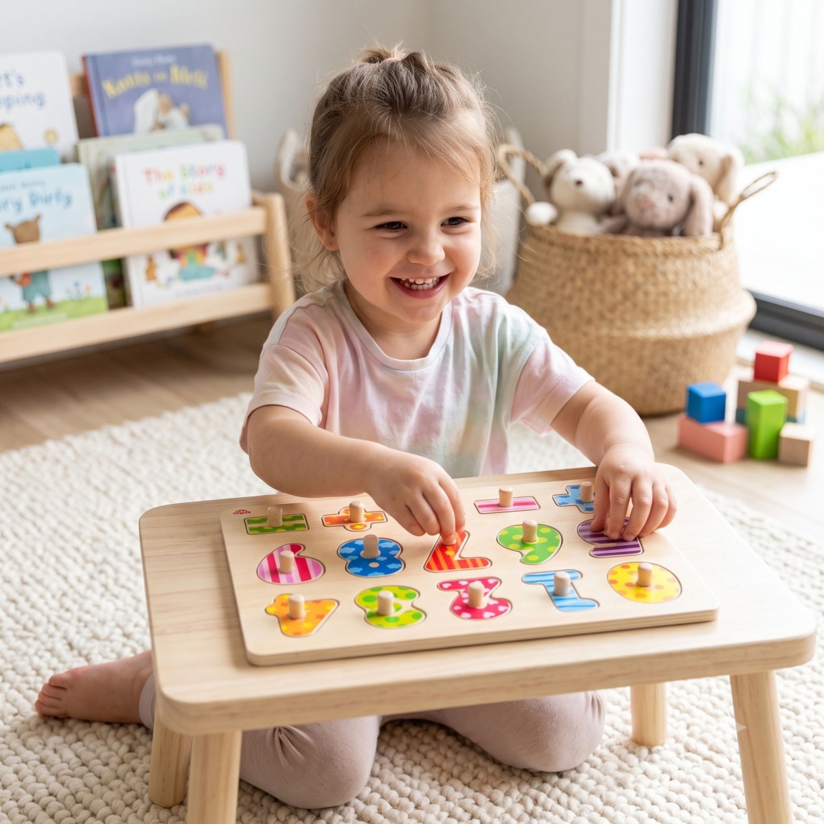 Koka nuppudega pusle, numbrite õppimine