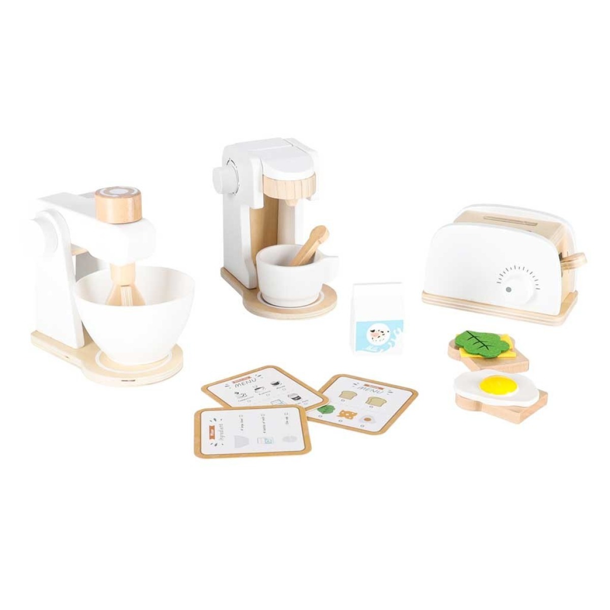 Koka mänguröster kohvimasin mikser kodumasinate komplekt bēr