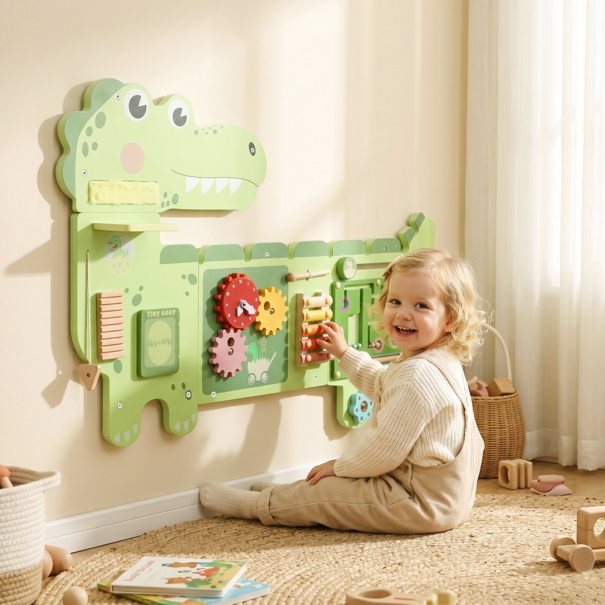 Koka dinosaurusemotiiviga seinale kinnitatav tegelustahvel k