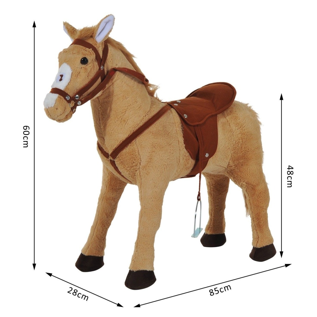 60 cm plüüsist kiikhobune sadula ja helidega, alates 2-aasta