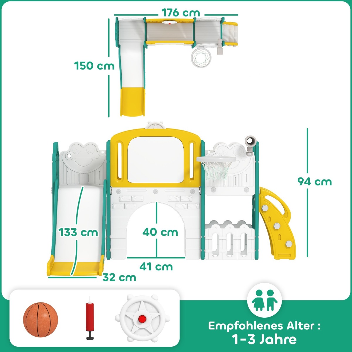 Bērnu 7-osaline liumäekomplekt ronimisredeli, kiige ja korvp