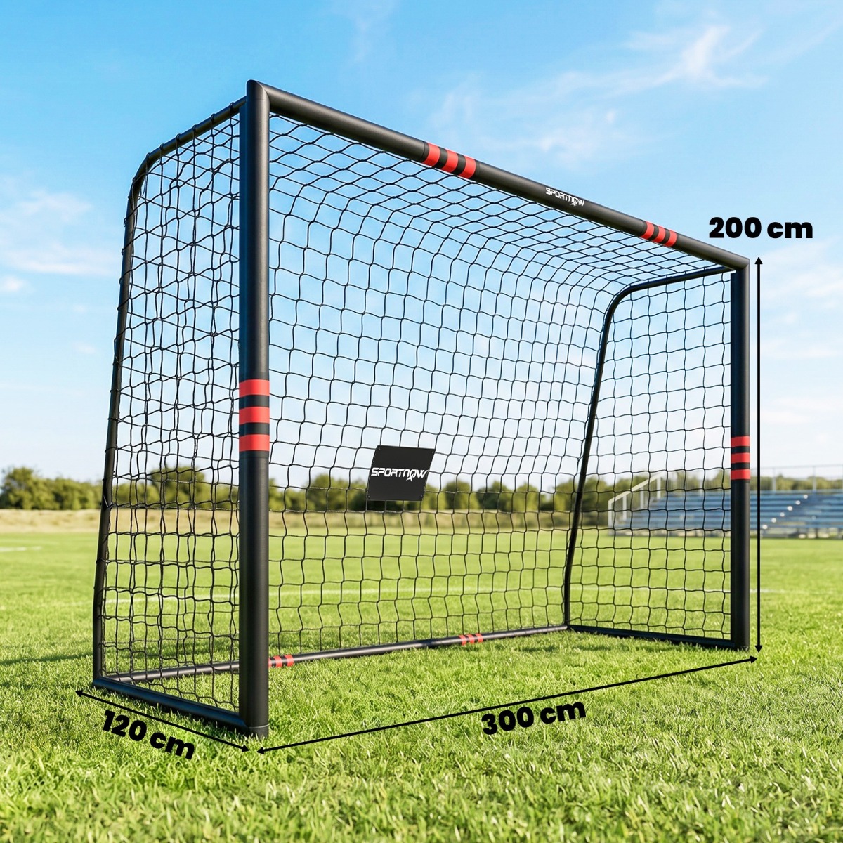 Dārza futbola vārti 300 × 200 cm | Ar polsterējumu un tīklu