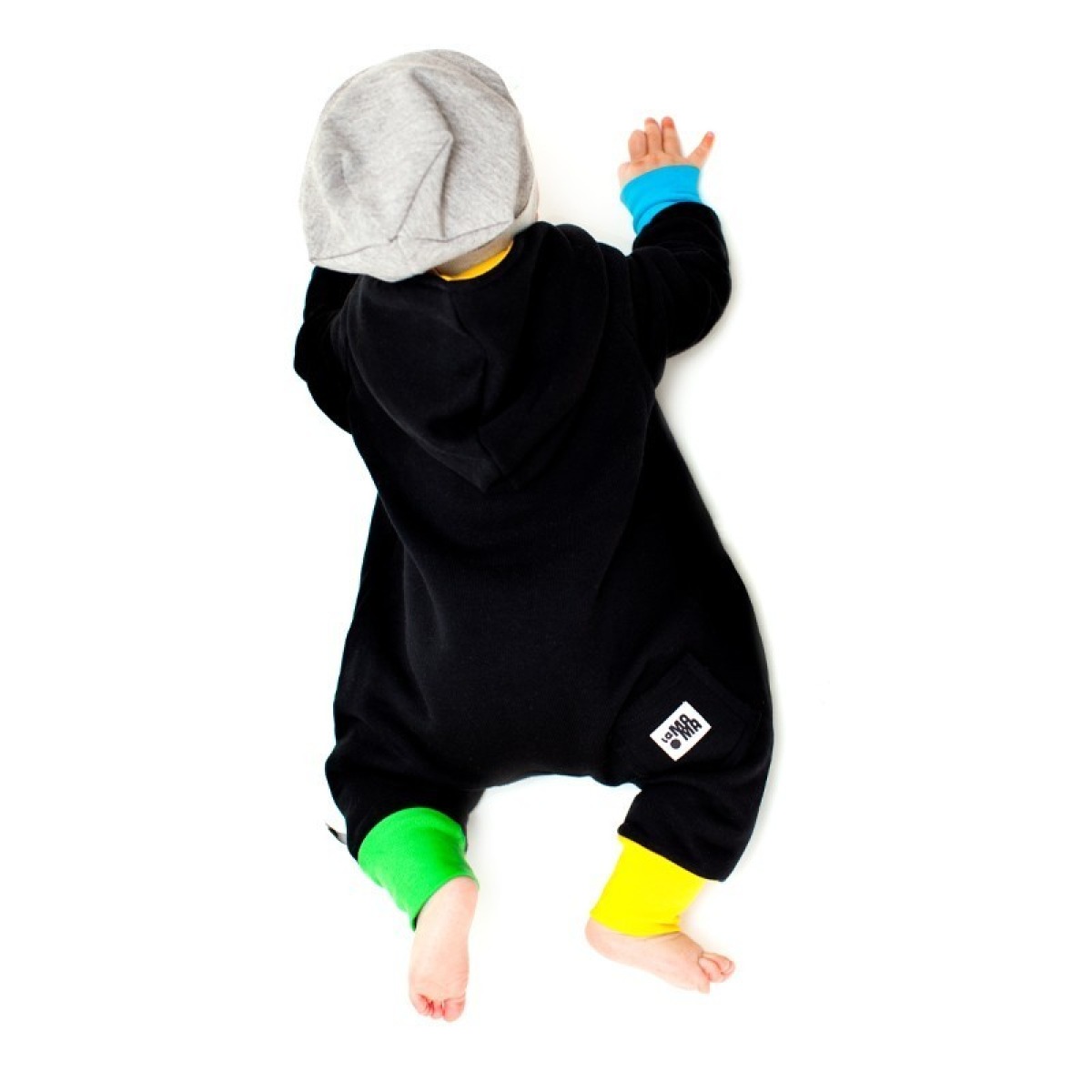 Puuvillane jumpsuit, must, suurus - 6-12 mēneši (74/80)