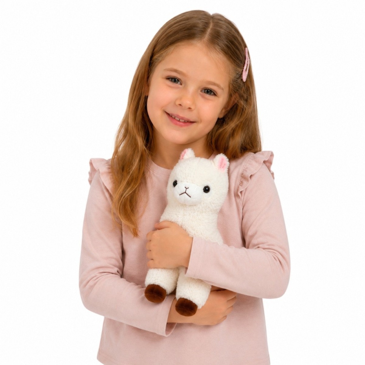 Valge pehme alpaka 28 cm