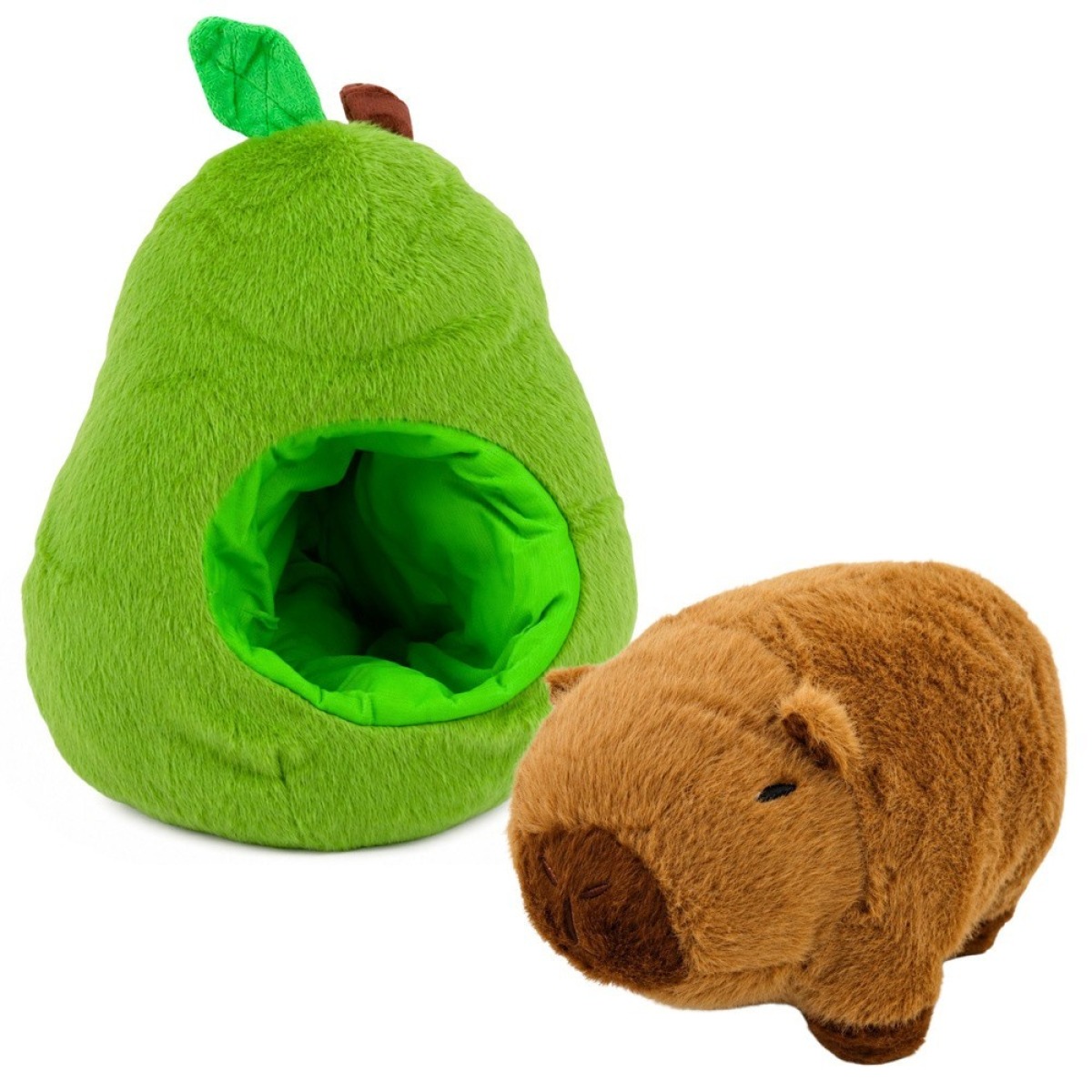 Roheline 2-in-1 avokaado pehme rotaļlieta kapibaraga, 25 cm