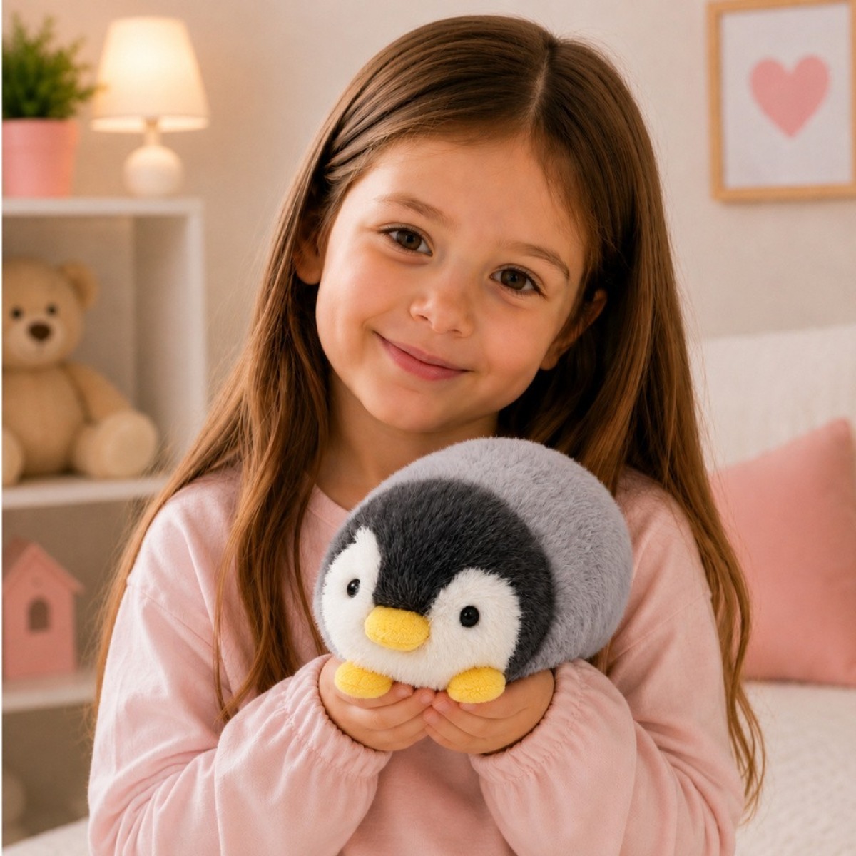 Penguin Soft pehme pingviin, valge ja hall, 16 cm