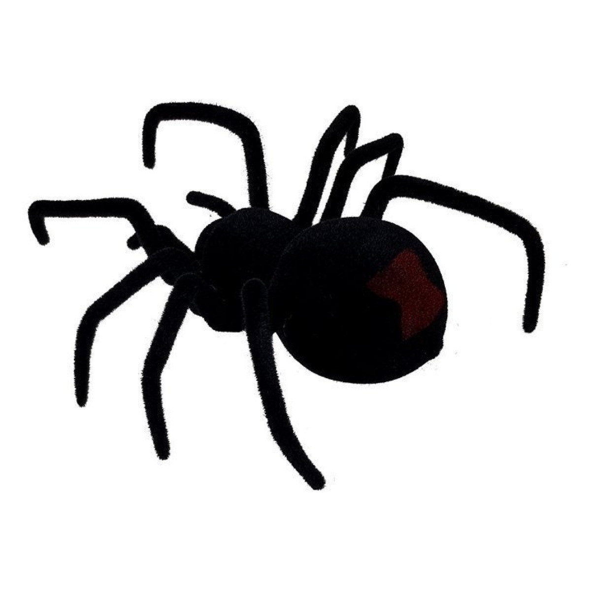 Liels, pūkains Black Widow zirneklis ar tālvadības pulti
