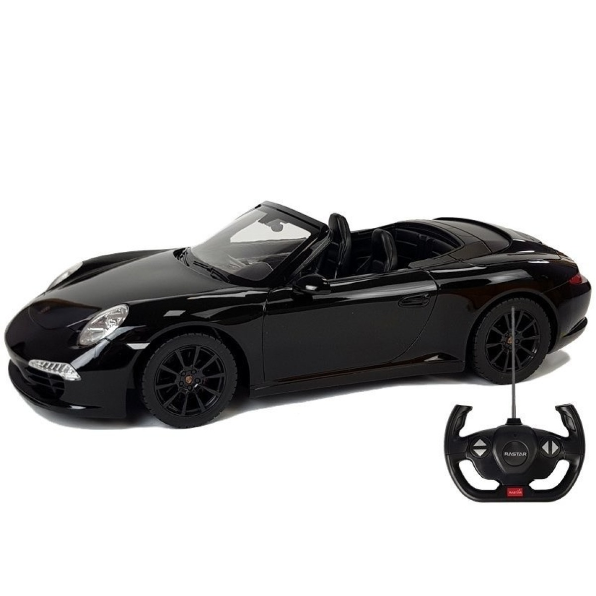 Porsche 911 Carrera S Rastar RC automašīna, melna, 1:12