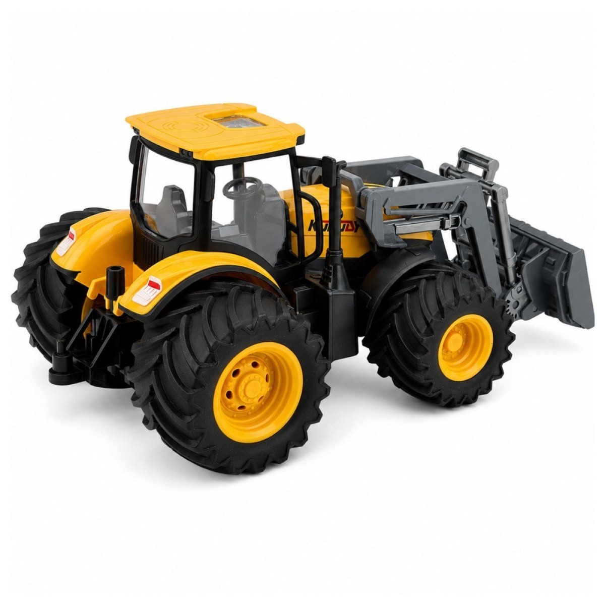 Kollane põllutraktor buldooseriga 1:24