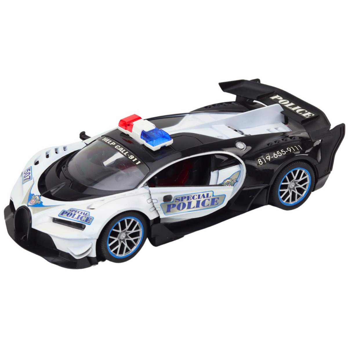 Balts policijas auto ar tālvadību, mērogs 1:12