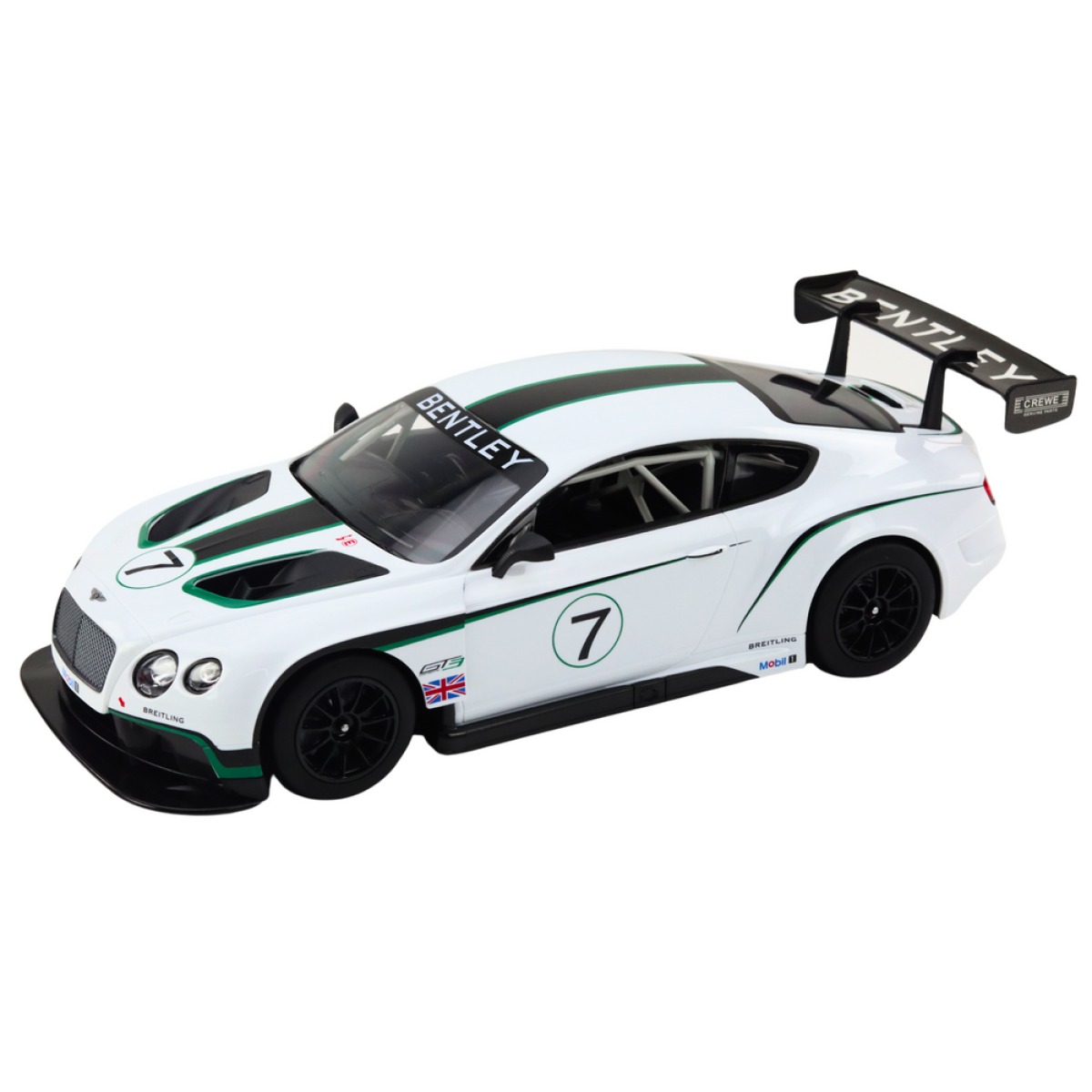 Valge Bentley Continental GT3 kaugjuhitav sportauto 1:14
