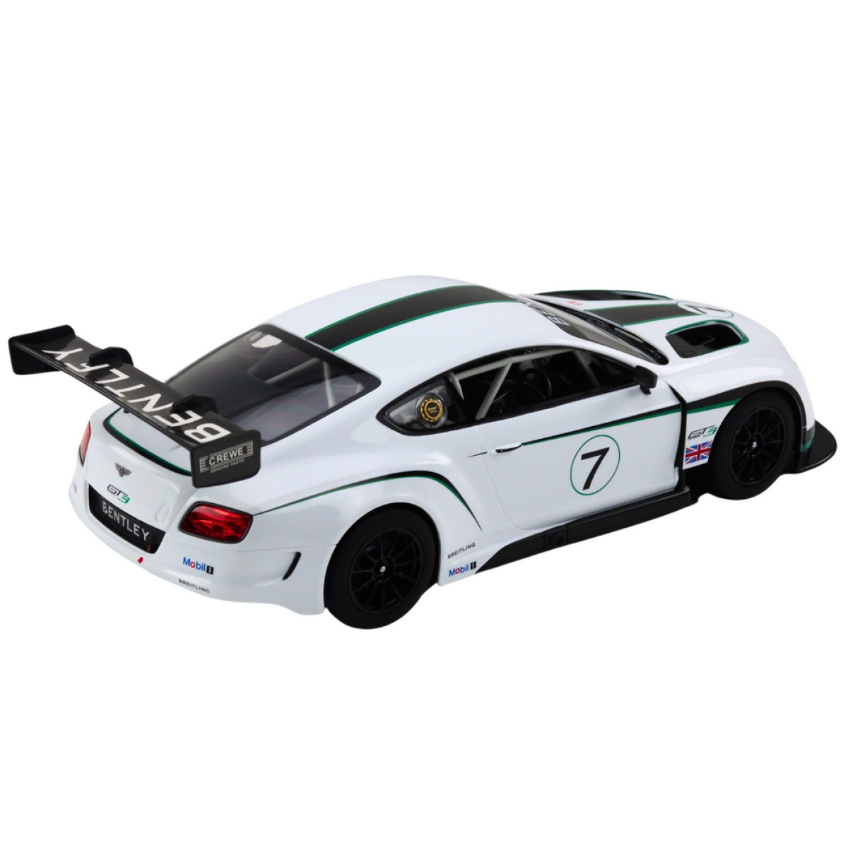 Valge Bentley Continental GT3 kaugjuhitav sportauto 1:14