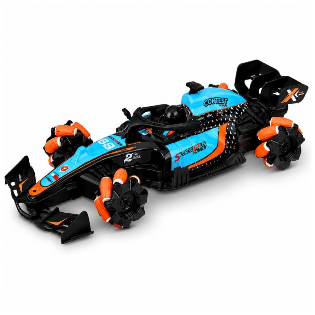 Kaugjuhitav RC-võidusõiduauto 1:10, 4WD, 360° pöörlemise, va