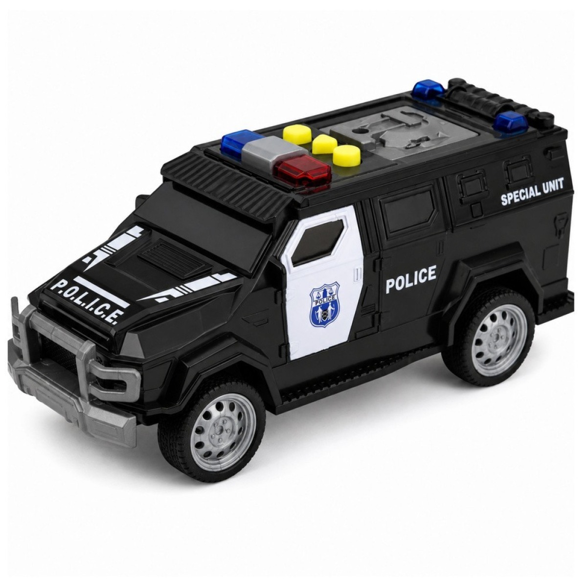 Must eriüksuse politseiauto tulede ja helidega 1:32