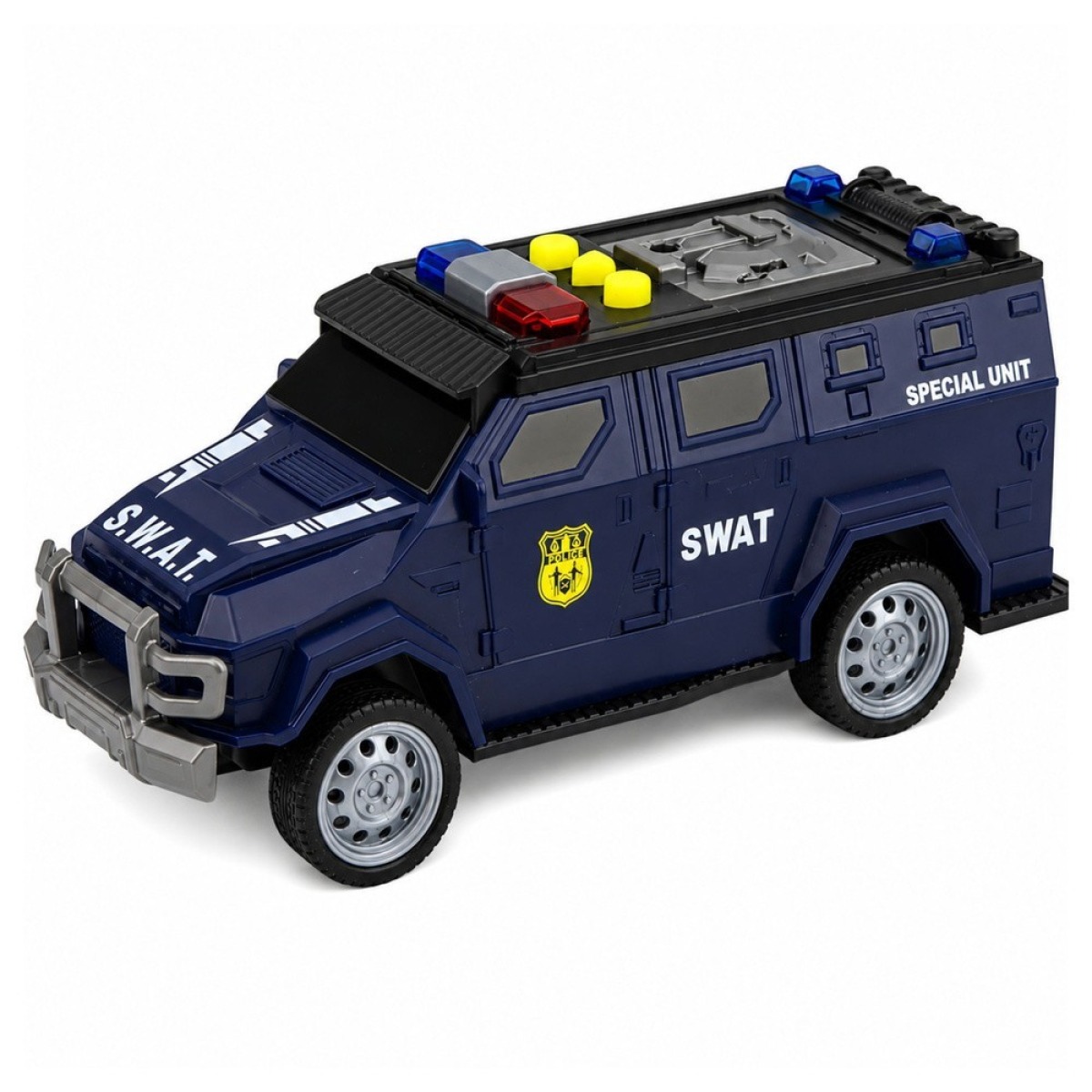 Tumesinine SWAT eriüksuse auto valgus- ja heliefektidega, 1: