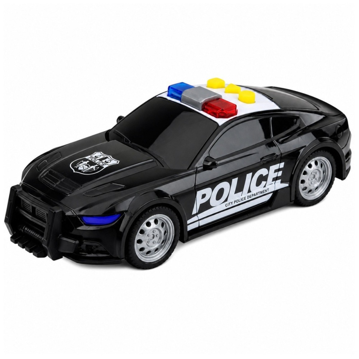 Melna policijas automašīna ar gaismām un skaņu, 1:32