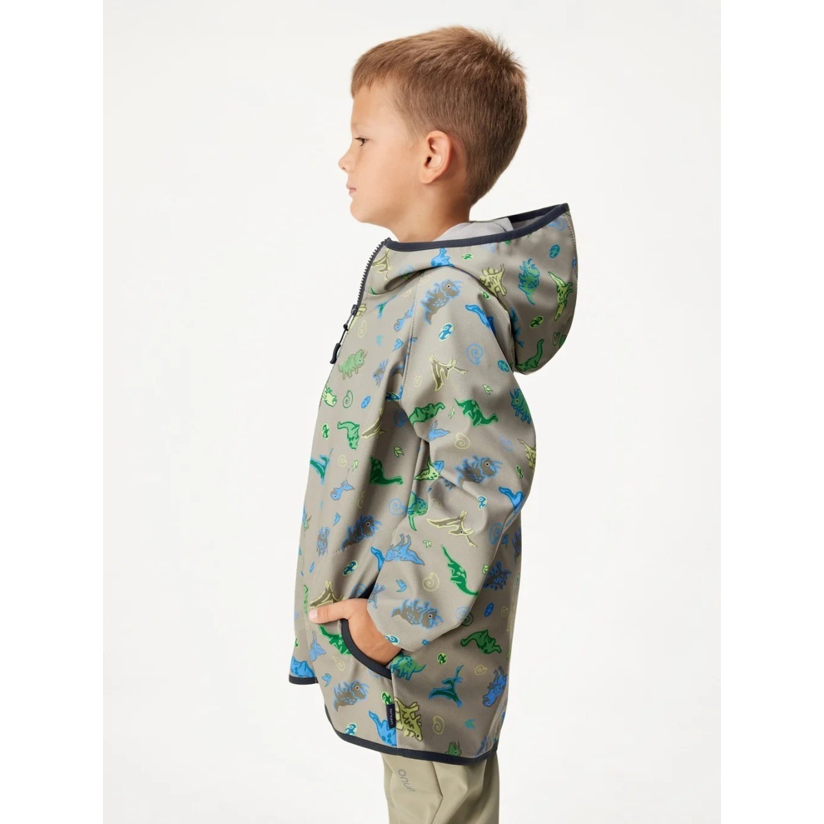 Bērnu softshell jope fliisvoodriga Basic, khaki-dino