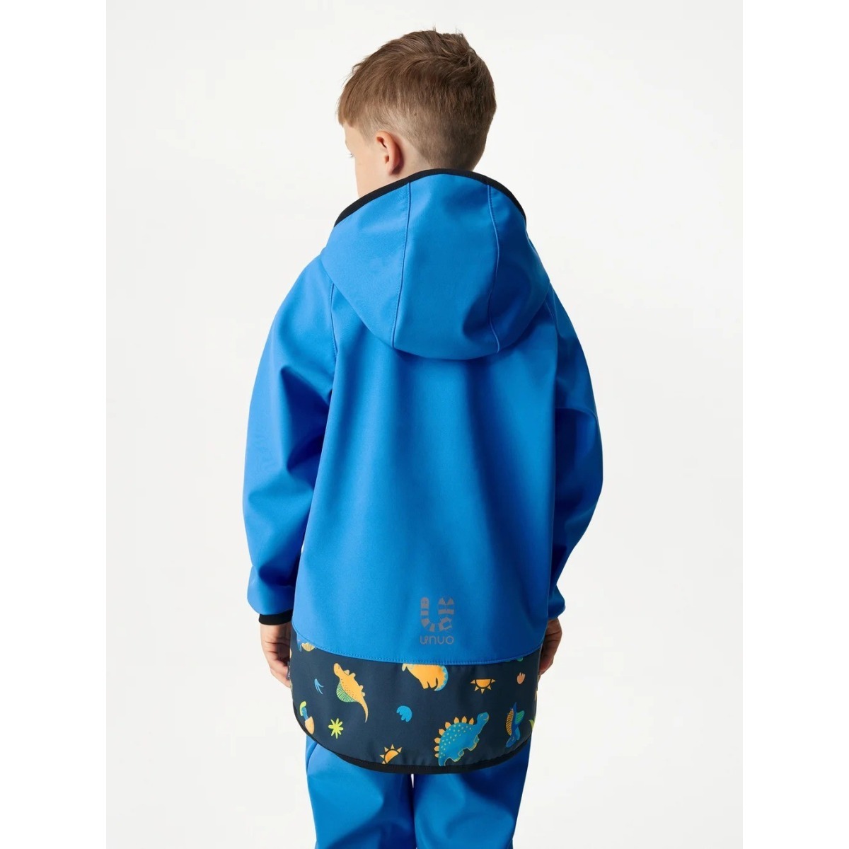 Bērnu softshell jope fliisvoodriga Basic, sinine-dinosauruse