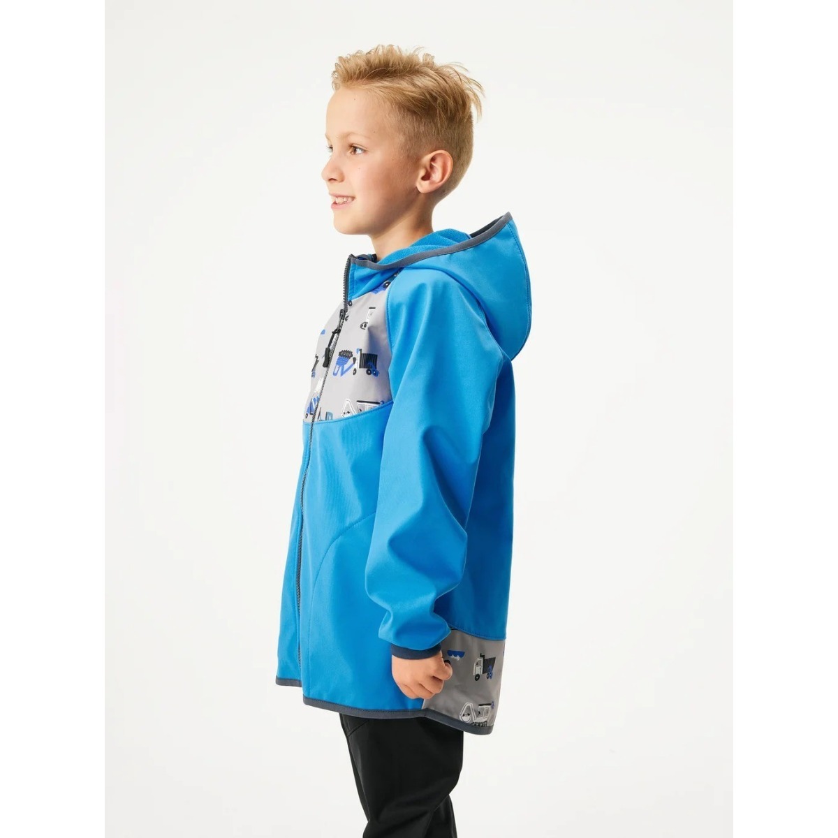 Bērnu softshell jope fliisvoodriga Basic, sinine-ehitus
