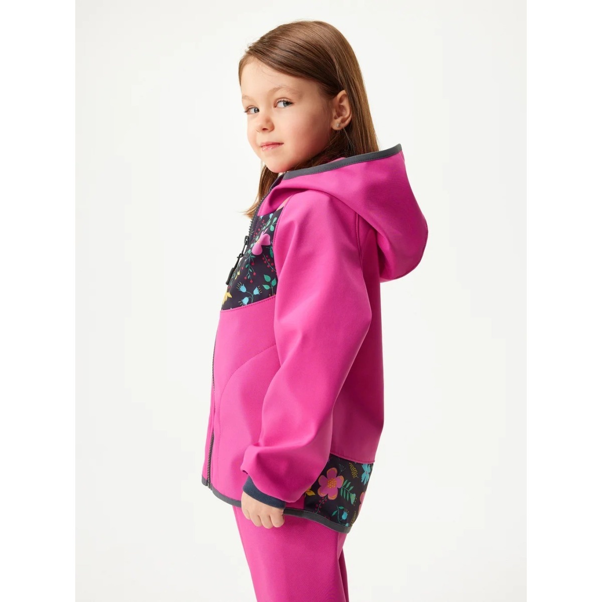 Bērnu softshell jope fliisvoodriga Basic, fuksia-lilled