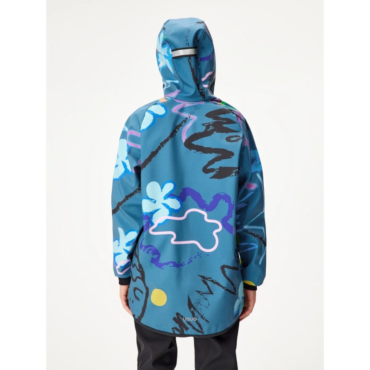 Bērnu softshell jaka ar flīsa oderi Basic, kobalta krāsā ar fantāzijas rakstu