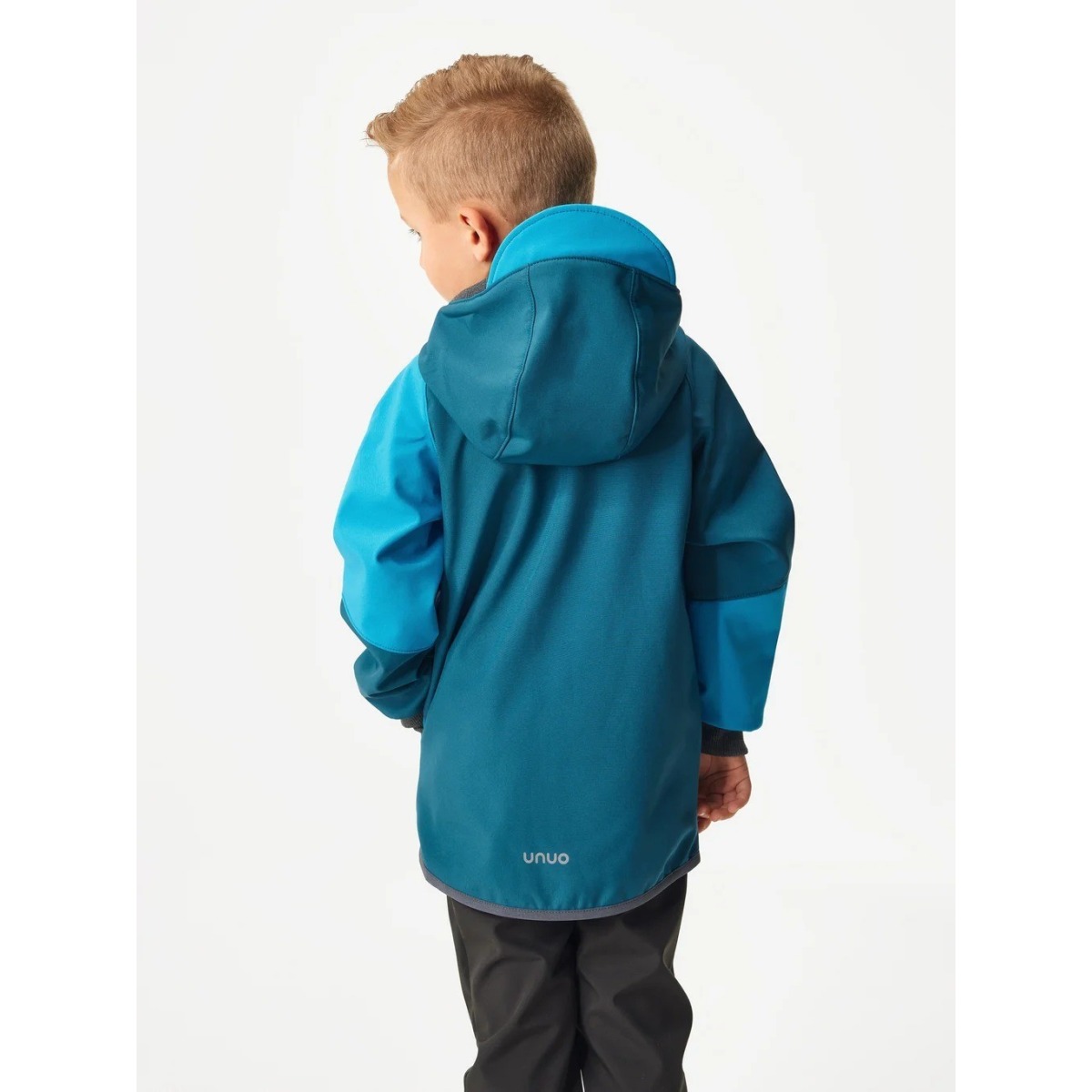 Bērnu softshell jaka Street ar flīsa oderi, kobalta un tirkīza krāsā
