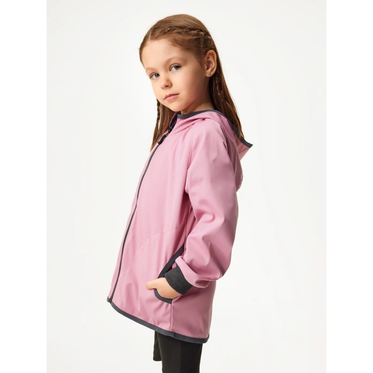 Bērnu softshell jope ilma voodrita, roosa