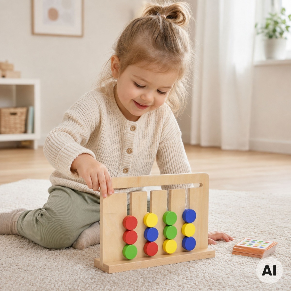 Viga Montessori krāsu un formu bīdāmā puzle