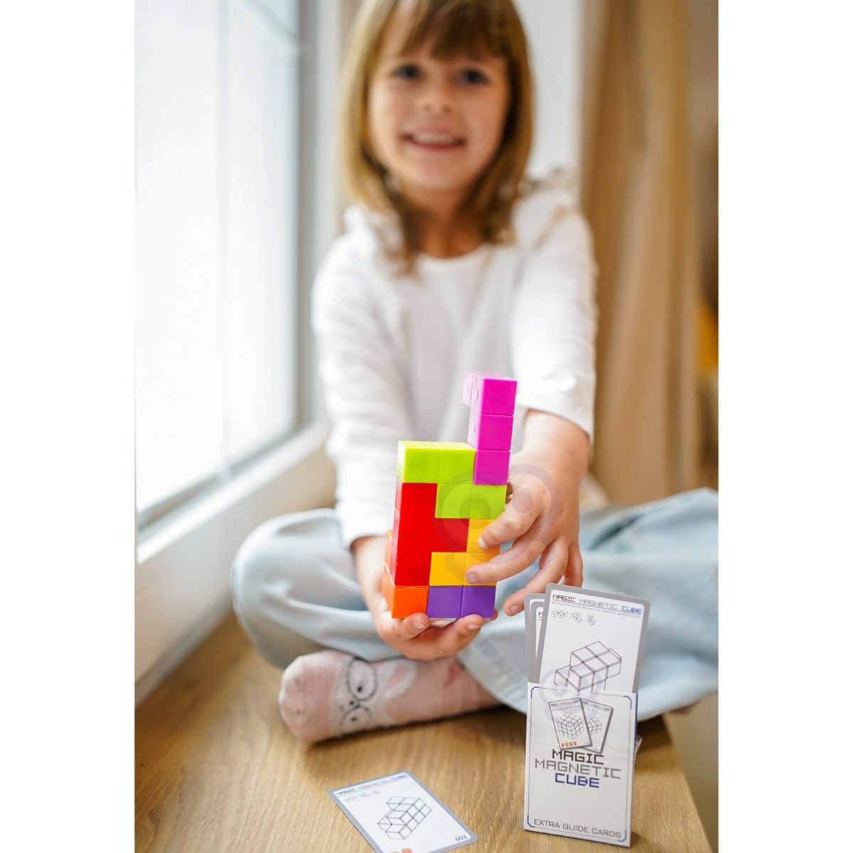 Tetrise kuubikupuzzle kaardikomplektiga