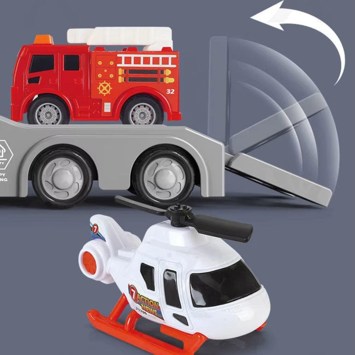 Red Fire Department City Trucki heli- ja valgusefektid