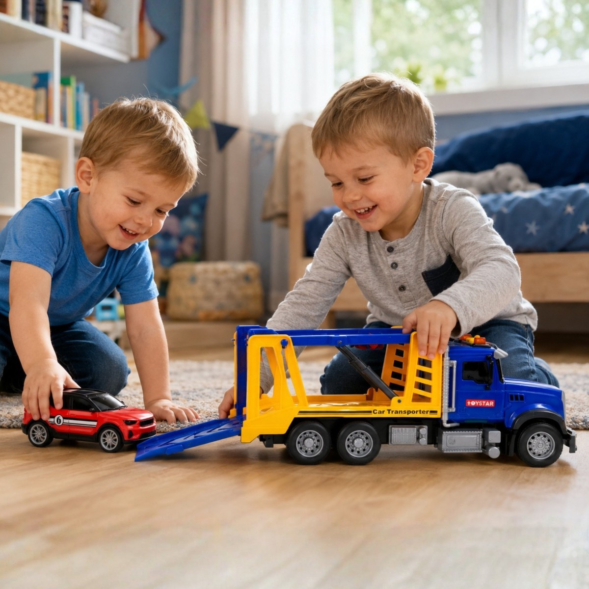 Auto vedējs ar sporta automobili, gaismu un skaņu, mērogs 1:14