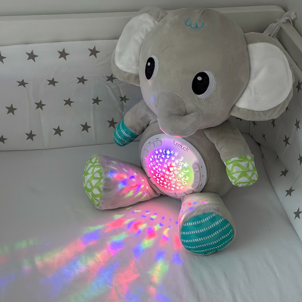 BABY Elevandi kaisukas projektori ja rahustavate helidega 12