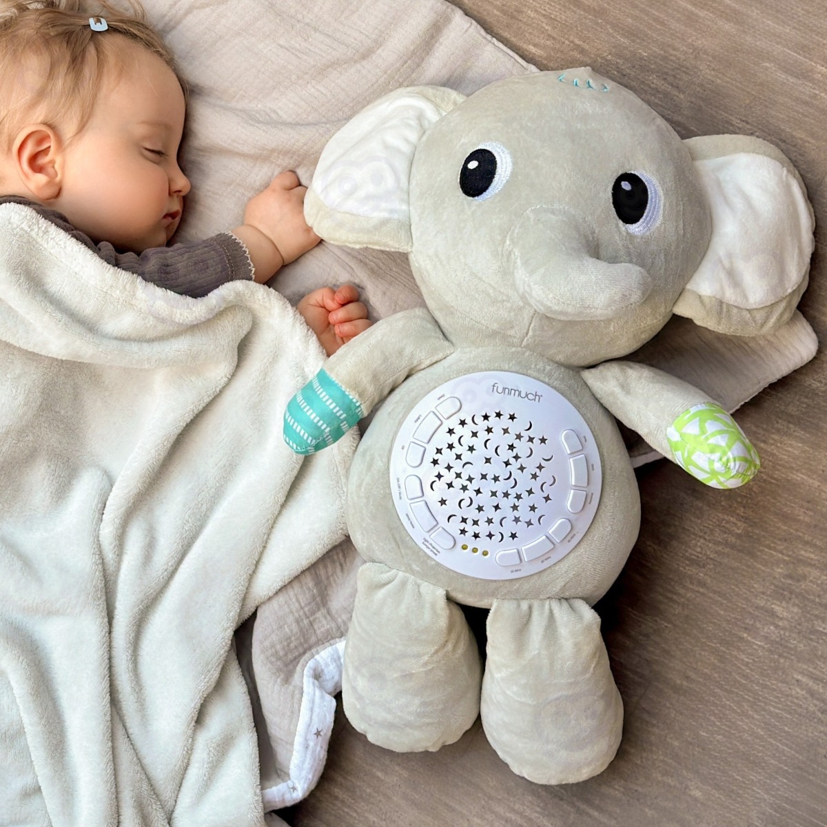 BABY Elevandi kaisukas projektori ja rahustavate helidega 12