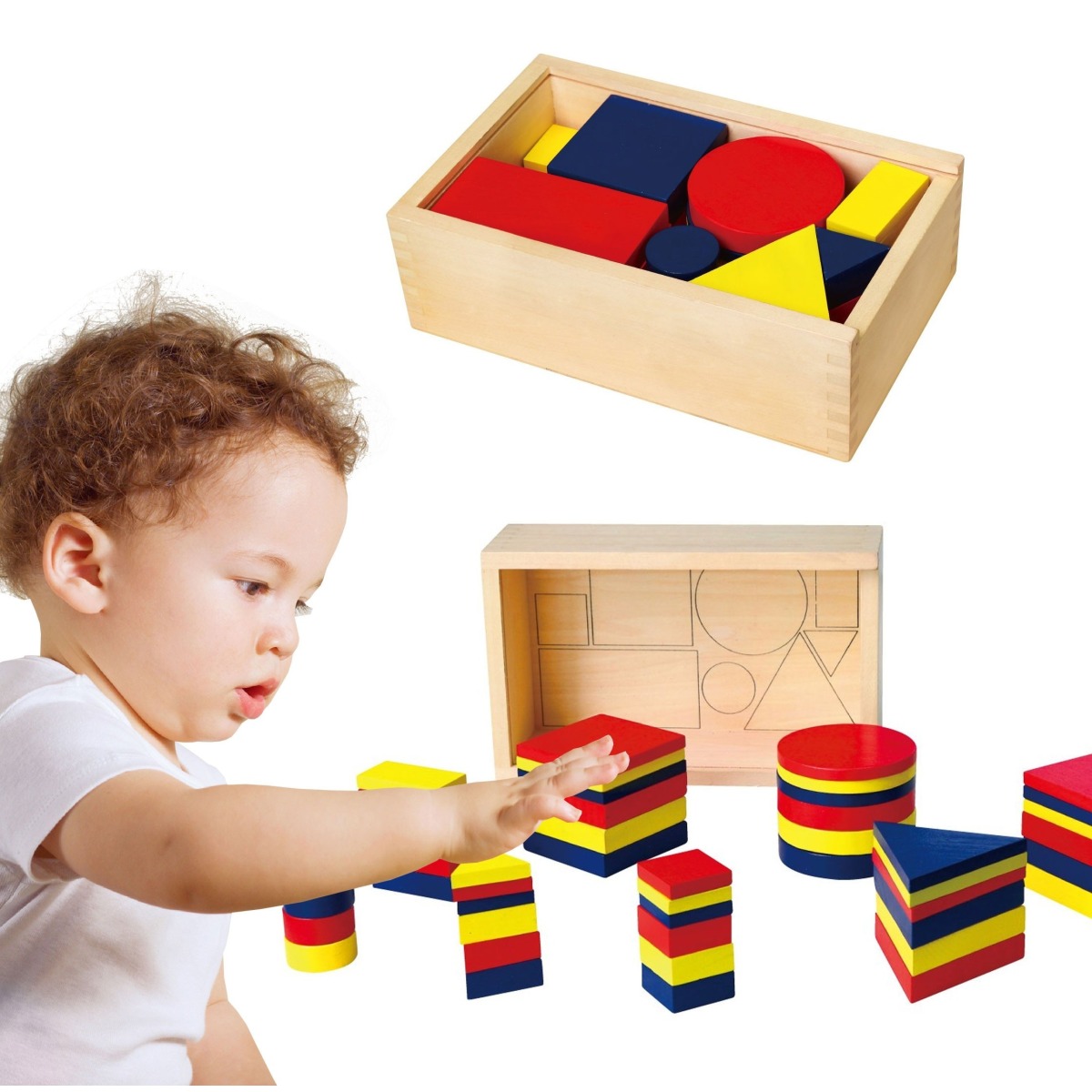 Koka Dienes plokid geomeetrilised figuurid Montessori