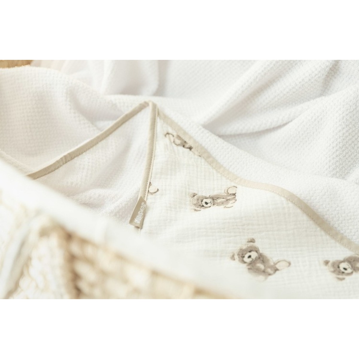 BEEBI VANNIRÄTIK frotee 100X100 TEDDY VALGE