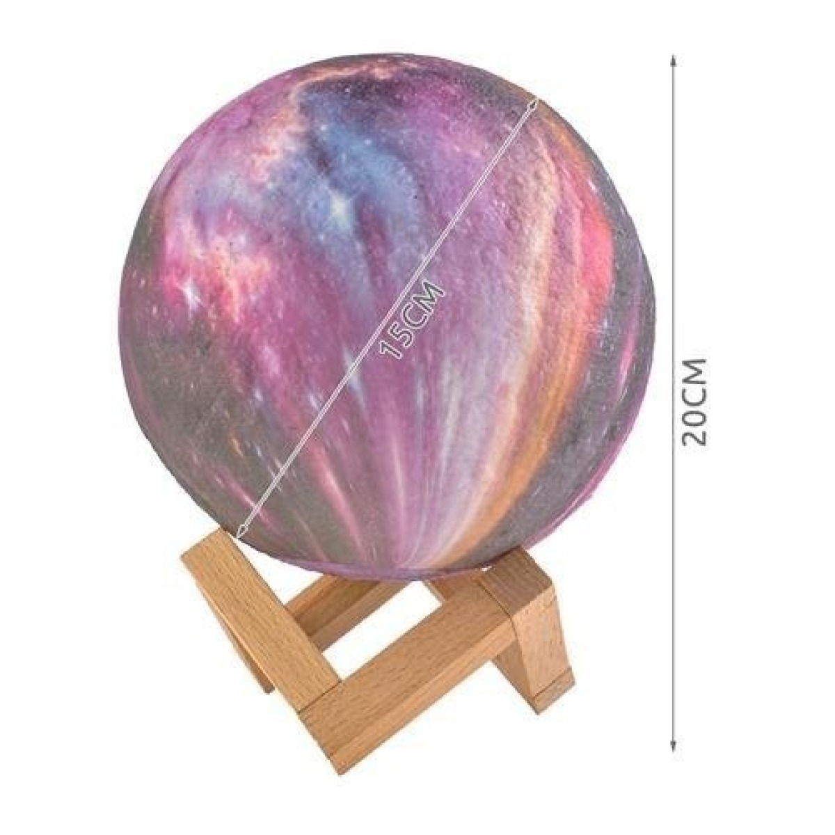 Mēness naktslampa, 15 cm, 16 krāsas, tālvadības pults