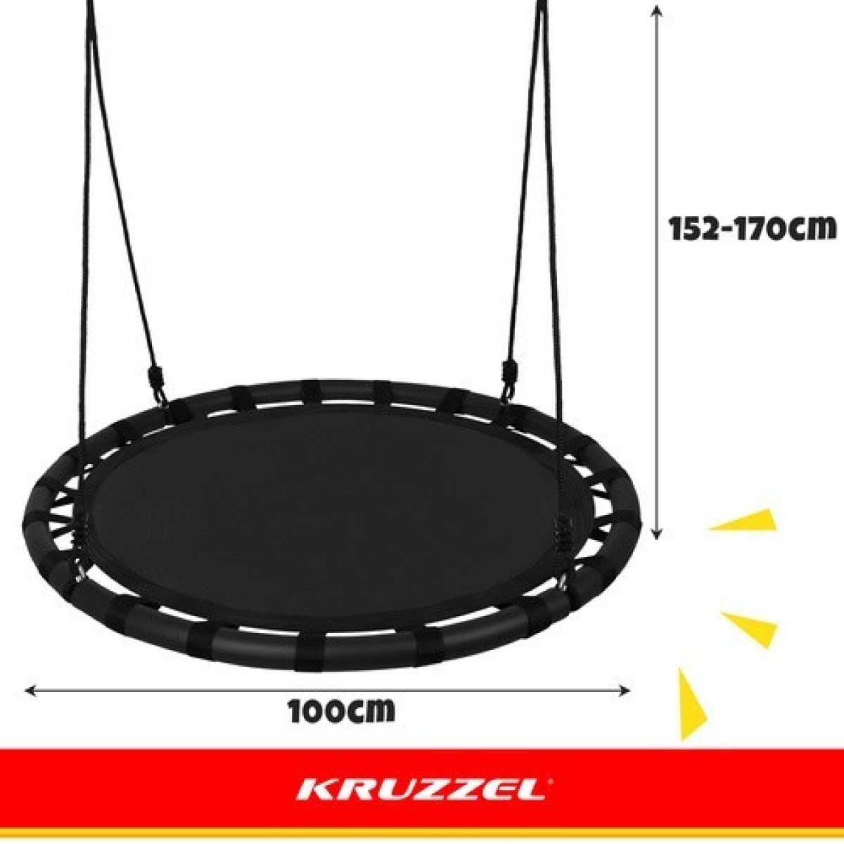 Šūpuļtīkla sēdeklis 100 cm, melns