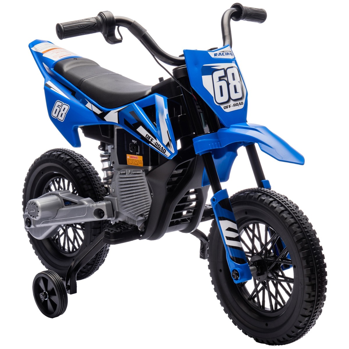 Bērnu 12 V elektriskais motocikls ar mūziku un atbalsta riteņiem,