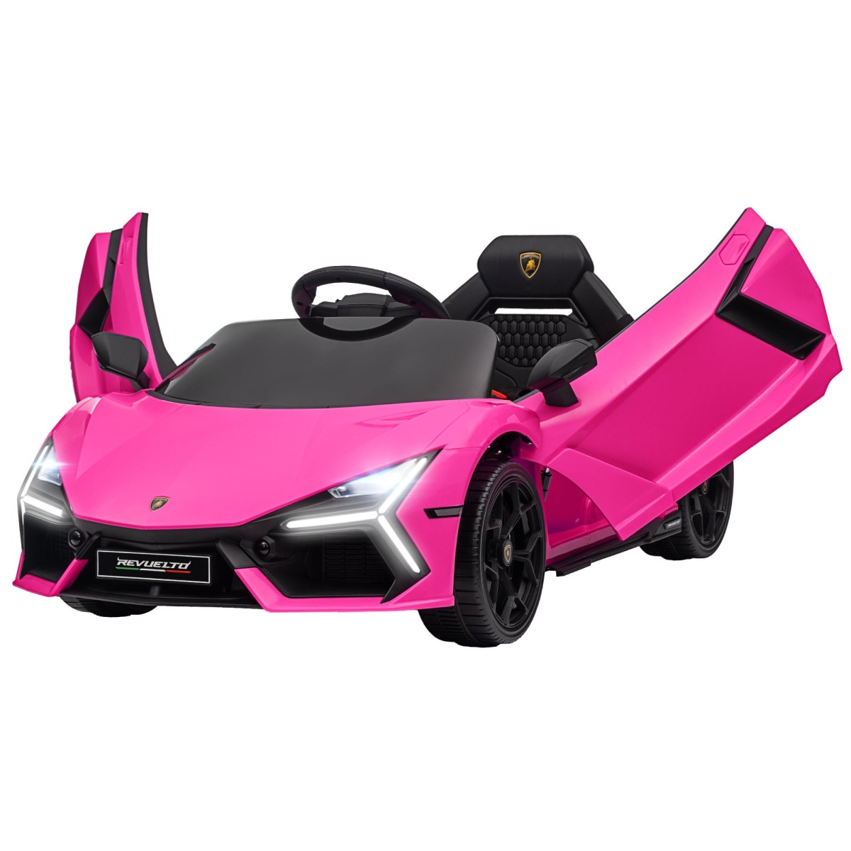 Bērnu elektriskā automašīna Lamborghini Revuelto 12V ar tālvadības pulti, rozā