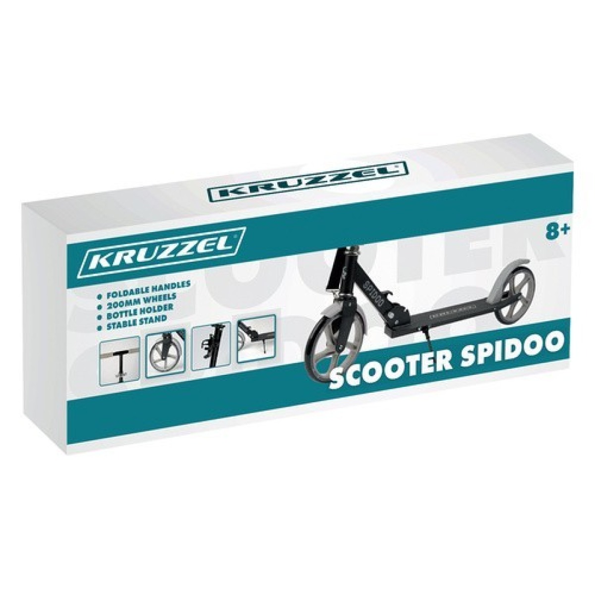 Saliekams pilsētas skrejritenis KRUZZEL Spidoo Grey 200 mm