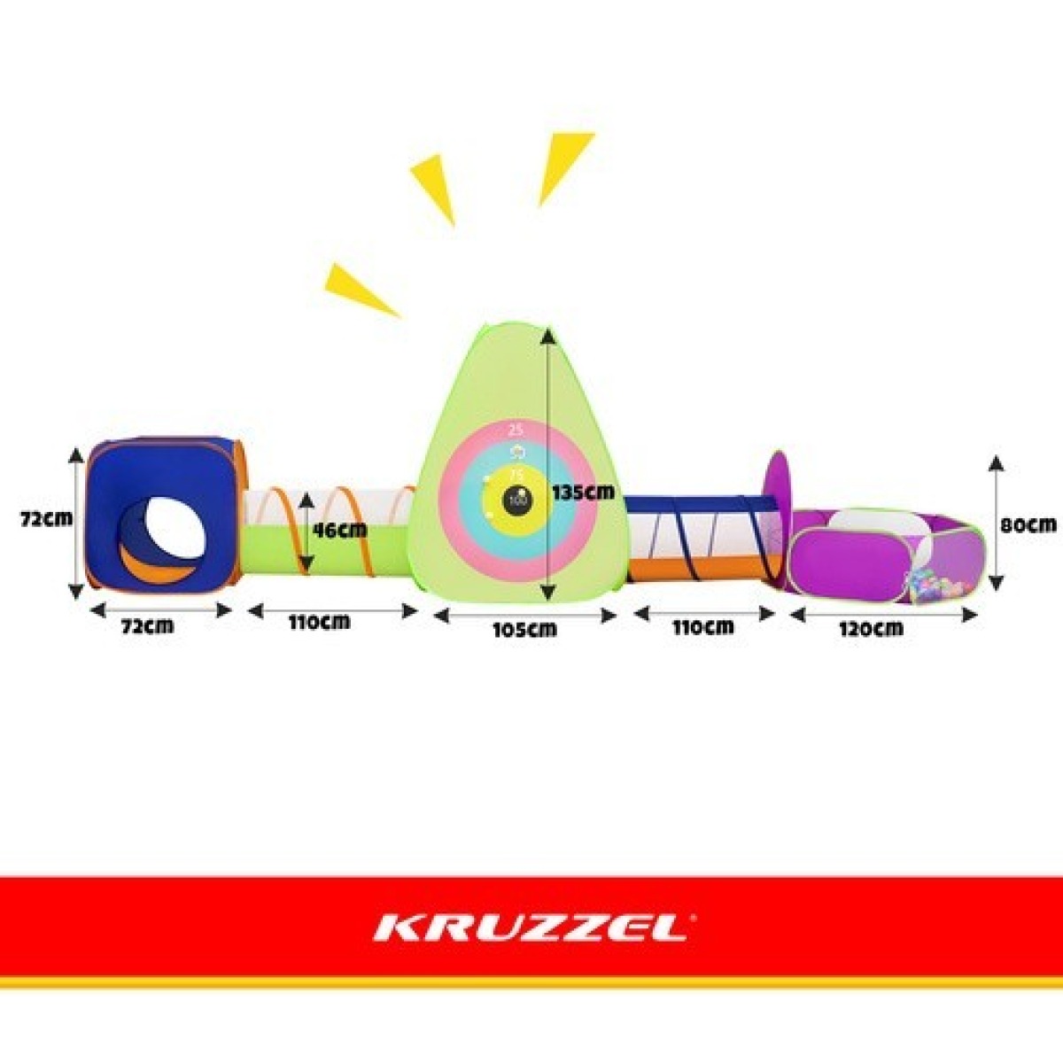 5-in-1 lastetelk koos tunnelitega